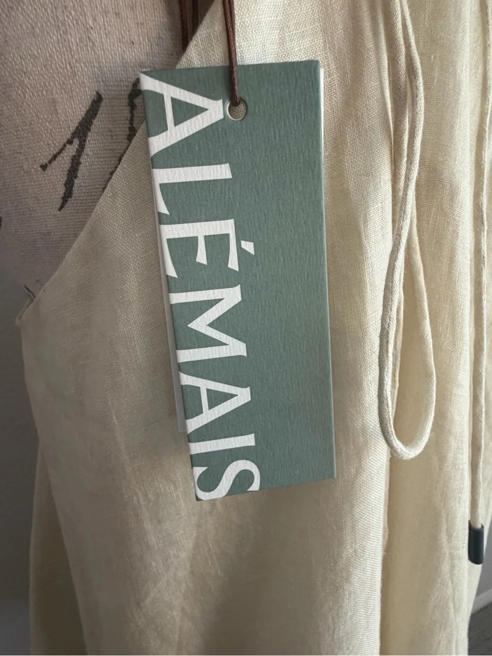 ALÉMAIS Rider Pleat Hem Mini Dress | Linen | Sz US 8 | Equestrian Coastal | NWT - Picture 8 of 11